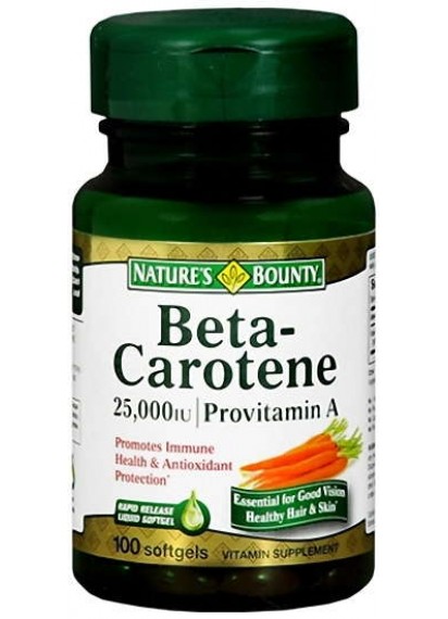 Natures Bounty beta carotene Бета каротин таблетки